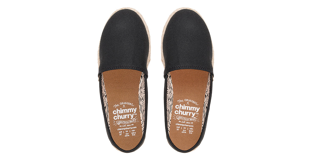 Unisex black alpargatas sustainable footwear - Chimmy Churry Australia