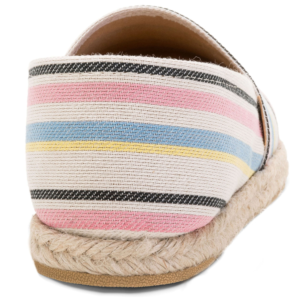 Women's pink striped alpargatas eco-friendly shoes - handcrafted Argentina
