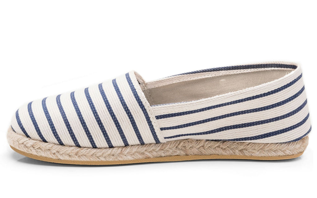 Unisex marine striped alpargatas eco-friendly shoes - handcrafted Argentina