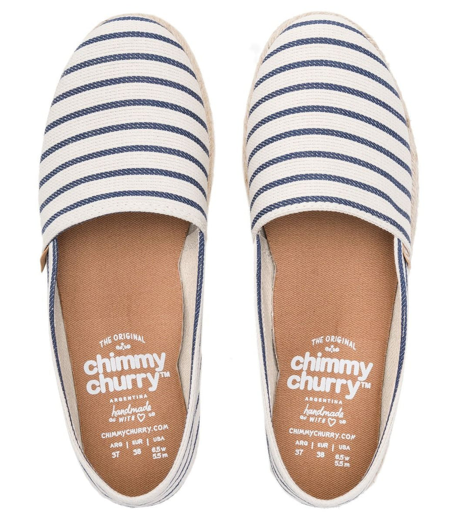 Unisex marine striped alpargatas eco-friendly shoes - handcrafted Argentina