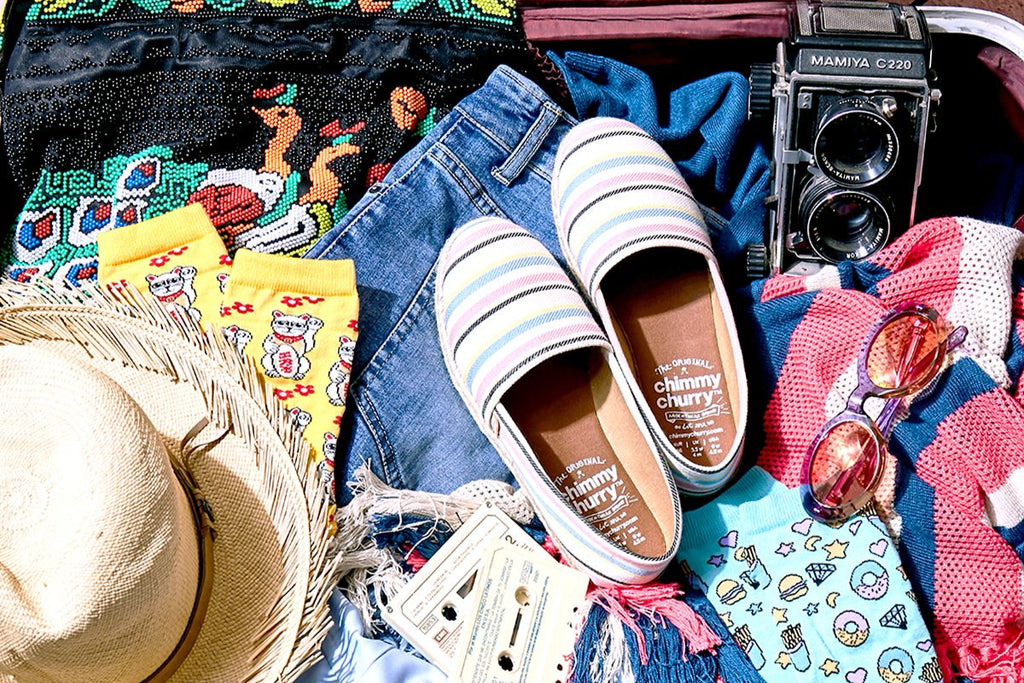 Women's pink striped alpargatas eco-friendly shoes - handcrafted Argentina